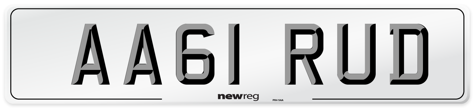 AA61 RUD Number Plate from New Reg
